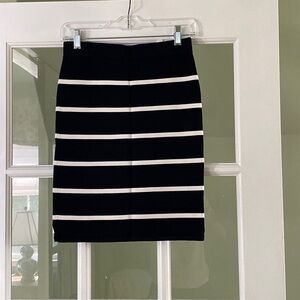Ivanka Trump Navy White Striped Knit Pencil Skirt Size X-Small